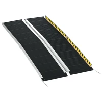 HOMCOM 5ft Wheelchair Ramp Scooter Mobility Non-Skid PVC Layering Portable Foldable Aluminium(m-11)