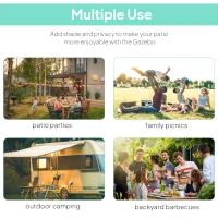 Outsunny 10' x 8' Outdoor Pergola and Patio Gazebo for Garden, Camper, Deck, Doors and Windows, Brown(m-5)