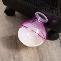 PawHut Hamster Cage, Gerbil Haven, Multi-storey Rodent House, Small Animal Habitats, Large Hide-out, w/ Water Bottle, Tubes, Exercise Wheel, Food Dish, Ramp, Shower Room, Black(m-10)