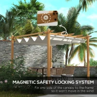 Outsunny 10' x 13' Retractable Pergola Canopy, Aluminum Pergola Sun Shade Shelter for Garden, Patio, Backyard, Deck, Cream(m-6)