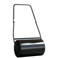 DURHAND 20" Push/Tow Behind Lawn Roller, Heavy Duty Sod Drum Roller Filled with 11 Gal Water/Sand, Grass Flattener for Yard, Patio, Park, Black(m-2)
