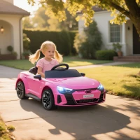 Aosom Ride-On Toy On Car with Remote Control, 12V 3.1 MPH Electric Ride for Kids w/ Suspension System, Horn Honking, Pink(m-8)