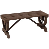 Outsunny Rustic Wood Wheel Outdoor Garden Bench for 2-Person with a Unique Wheel Design on the Legs & Strong Build, Brown(m-2)