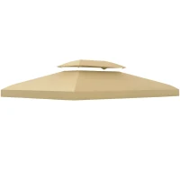 Outsunny 13' x 10' Gazebo Cover, Gazebo Replacement Canopy with 2 Tier Top for Garden, Patio, Outdoor, Beige(m-11)