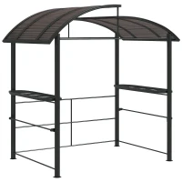 Outsunny 8' x 5' Grill Gazebo with Vented PC Roof, Side Shleves, Dark Grey(m-11)