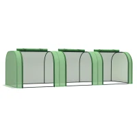 Outsunny 9.7' x 3.3' x 2.5' Mini Tunnel Greenhouse with PE Cover Garden Green Grow Shed with Steel Frame Zipped Doors, Dark Green(m-2)