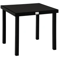 Outsunny Patio Dining Table for 4, Square Aluminum Outdoor Table for Garden Lawn Backyard, Black(m-11)