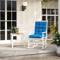 Outsunny Wooden Outdoor Rocking Chair with Armrests, High Back for Garden, Patio, Balcony, Porch, White(m-6)