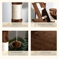 PawHut 94"-102" Huge Cat Tree Ceiling High Cat Condo Scratching Post Activity Center Multi-Level Play House(m-6)