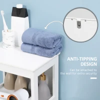 kleankin Modern Bathroom Floor Cabinet with Open Shelf, Freestanding Storage Organizer Unit with Single Door for Home Office, Living Room, White(m-5)