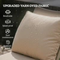 Outsunny 4 Patio Chair Cushions with Seat & Backrest, Fade Resistant Seat Replacement Cushion Set, Beige(m-4)