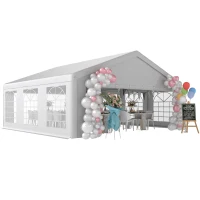 Outsunny 20 x 20 ft Heavy Duty Party Tent Outdoor Gazebo Wedding Tent Event Shelter Carport BBQ with Removable Sidewalls & Windows, Outside Waterproof Canopy for Parties, White(m-1)