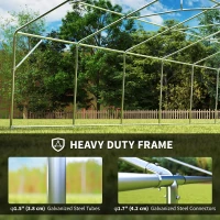 Outsunny 32'x16' Large Patio Gazebo, Steel Party Event Wedding Tent Canopy Carport Garage W/ 4 Removable Sidewalls for Outdoor Parking, White(m-4)