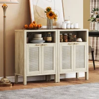 HOMCOM Sideboard Buffet Cabinet with Storage, Modern Accent Cabinet with Adjustable Shelf, Coffee Bar Cabinet, Natural(m-7)