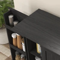 HOMCOM 70" Tall Kitchen Pantry Cabinet with Door Shelves and Adjustable Shelves, Black Wood Grain(m-9)