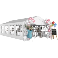 Outsunny 13' x 26' Heavy-duty Outdoor Party Tent, White