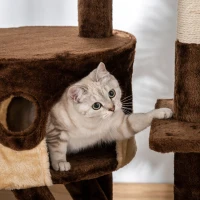 PawHut 94"-102" Huge Cat Tree Ceiling High Cat Condo Scratching Post Activity Center Multi-Level Play House(m-10)