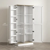 HOMCOM 70" Tall Kitchen Pantry Cabinet with Door Shelves and Adjustable Shelves, Cream White(m-3)