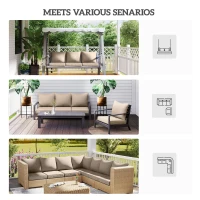 Outsunny 4 Patio Chair Cushions with Seat & Backrest, Fade Resistant Seat Replacement Cushion Set, Beige(m-6)