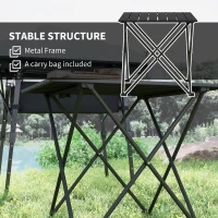Outsunny Folding Camping Table, Outdoor Portable Picnic Table with Carry Bag, Foldable Table for Camping, Picnic, Hiking, Black(m-5)
