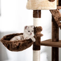 PawHut 94"-102" Huge Cat Tree Ceiling High Cat Condo Scratching Post Activity Center Multi-Level Play House(m-13)