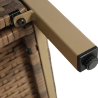 Outdoor Wicker Bar Cart with Plastic Wood Tabletop, 4 Wheels, Rolling Rattan Beverage Bar Counter Table, 35.5" L x 19.5" W x 35.5" H, Light Brown(m-5)