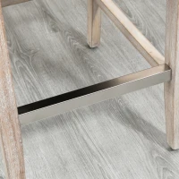 HOMCOM Counter Height Bar Stools Set of 2, Upholstered Bar Chairs with Nailhead Backrest and Footrest, Grey(m-10)