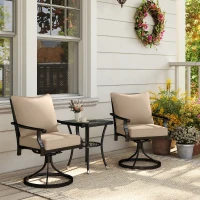 Outsunny 4 Patio Chair Cushions with Seat & Backrest, Fade Resistant Seat Replacement Cushion Set, Beige(m-7)