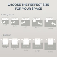 HOMCOM 8x10 Area Rug, Vintage Machine Washable Rug, Non-Slip Floor Carpet for Living Room, Bedroom, Dining Room, Blue(m-6)