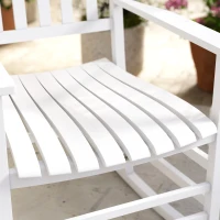 Outsunny Wooden Outdoor Rocking Chair with Armrests, High Back for Garden, Patio, Balcony, Porch, White(m-8)