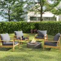 Outsunny 8 Patio Chair Cushions with Seat & Backrest, Fade Resistant Seat Replacement Cushion Set, Gray(m-8)