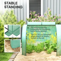 Outsunny 13' x 3.3' x 2.6' Mini Tunnel Greenhouse with PE Cover Garden Green Grow Shed with Steel Frame Zipped Doors, Green(m-5)