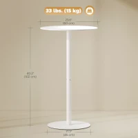 HOMCOM Round Bar Table for 2, Modern Pub Table with Steel Frame, Easy Assembly for Small Space Home Bar Cocktail Bistro, White(m-3)