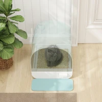 PawHut Cat Litter Box with Lid, Removable Tray, Scoop, Filter, Green(m-9)
