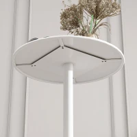 HOMCOM Round Bar Table for 2, Modern Pub Table with Steel Frame, Easy Assembly for Small Space Home Bar Cocktail Bistro, White(m-10)