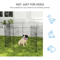 PawHut 30inch 8-Panel Octagon Pet Exercise Playpen Crate Foldable Dog Cage Pen Puppy Kennel, Black(m-6)