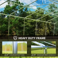 Outsunny 16 x 32 ft Heavy Duty Party Tent Outdoor Gazebo Wedding Tent Event Shelter Carport BBQ with Removable Sidewalls & Windows, Outside Waterproof Canopy for Parties, White and Gray(m-4)