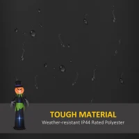 Outsunny 8ft Halloween Inflatable Pumpkin Head Ghost in A Hat, Outdoor Blow-Up Decoration with LED Lights for Yard Display(m-5)