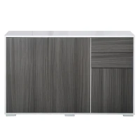 HOMCOM Kitchen Sideboard Storage Cabinet, Modern Coffee Bar with Push-Open Design and 2 Drawers for Living Room, Light Grey(m-15)