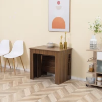 HOMCOM Foldable Dining Table, Extendable Kitchen Table for Small Spaces, Seats up to 6 People(m-9)