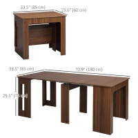HOMCOM Foldable Dining Table, Extendable Kitchen Table for Small Spaces, Seats up to 6 People(m-3)