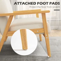 HOMCOM 45" 2 Seat Sofa, Upholstered Two Seater Couch with Rubber Wood Legs for Bedroom, Living Room, Beige(m-6)