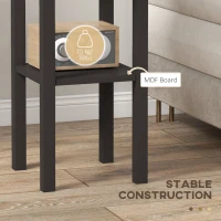 HOMCOM 2-Tier Side Table with Drawer and Shelf, End Table for Living Room and Hallway, Coffee(m-5)