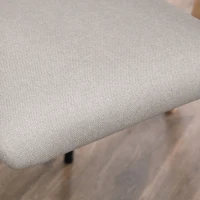 HOMCOM Modern Dining Chairs Set of 2, Linen Touch Fabric Accent Chairs with Armrests, Kitchen Chairs with Steel Legs for Living Room, Beige(m-9)