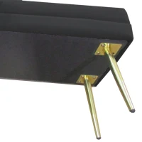 HOMCOM 39" Storage Ottoman, Velvet End of Bed Bench with Steel Legs, Foot Stool with Storage for Bedroom, Living Room, Black(m-10)