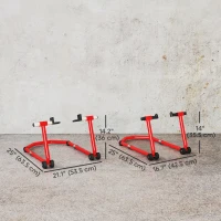 HOMCOM Motorcycle Stand Lift, 850 lbs Capacity Front & Rear Combo Wheel Paddock Stand Lift for Dirt Bikes, Red(m-3)