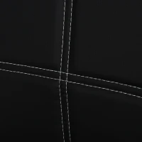 HOMCOM 3-Piece Rectangular Glass Kitchen Table and Chairs with Metal Frame and Faux Leather Upholstery for Dining Room, Black(m-9)