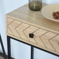 HOMCOM 36" Console Table with 2 Storage Drawers, Narrow Entryway Table with Metal Frame and Back X-Bar for Behind Couch, Living Room, Study Room, Office(m-10)