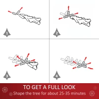 HOMCOM 7ft Artificial Christmas Tree Holiday Home Indoor Decoration with Automatic Open, Black(m-5)