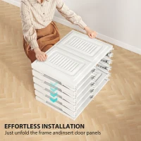 HOMCOM Portable Wardrobe, Foldable Plastic Closet with 6 Compartments, Hanging Rod and Magnetic Doors, White(m-5)